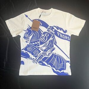 Burberry White and Blue Graphic Tee